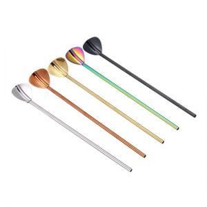 stainless steel straw with spoon