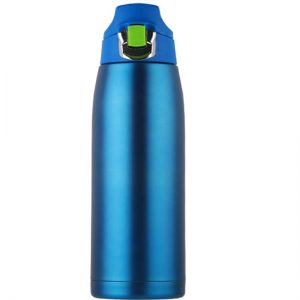 insulated sports water bottle with push button