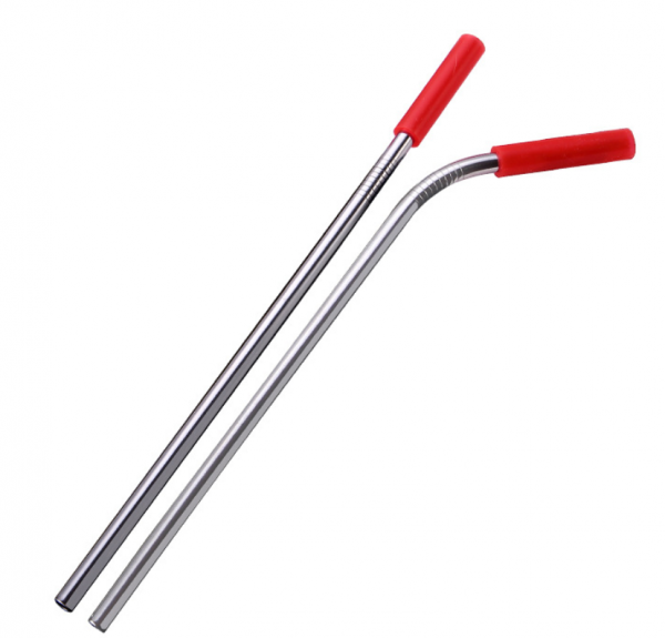 stainless steel straw with silicone head