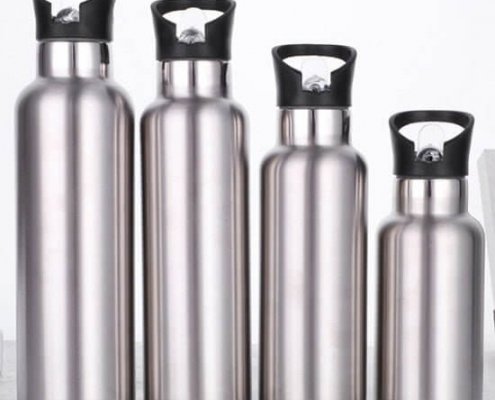 25 Oz Botol Air Terisolasi Ganda Stainless Steel Dengan Tutup Jerami