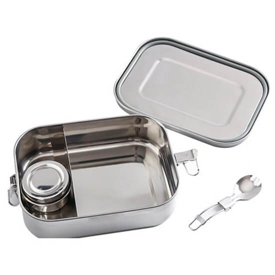 304 Stainless Steel Rectangle Bento Box With Compartments 1 - 304 Stainless Steel Rectangle Bento Box With Compartments