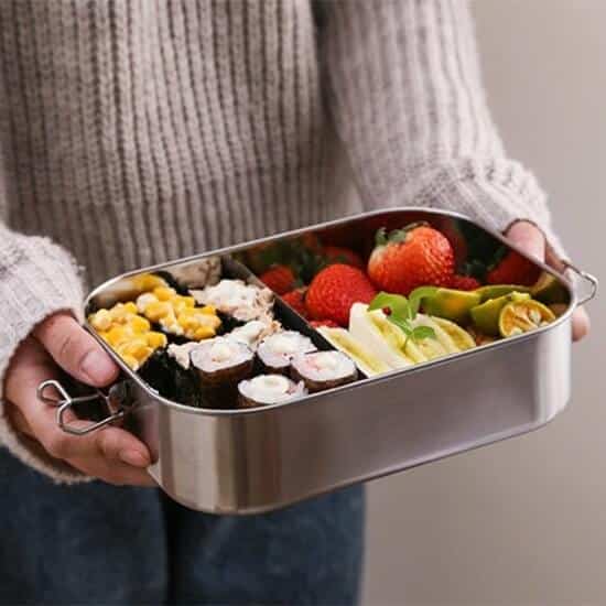 304 Stainless Steel Rectangle Bento Box With Compartments 4 - 304 Stainless Steel Rectangle Bento Box With Compartments