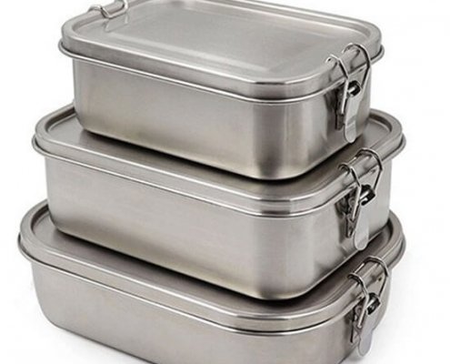 304 Stainless Steel Rectangle Bento Box With Compartments 9