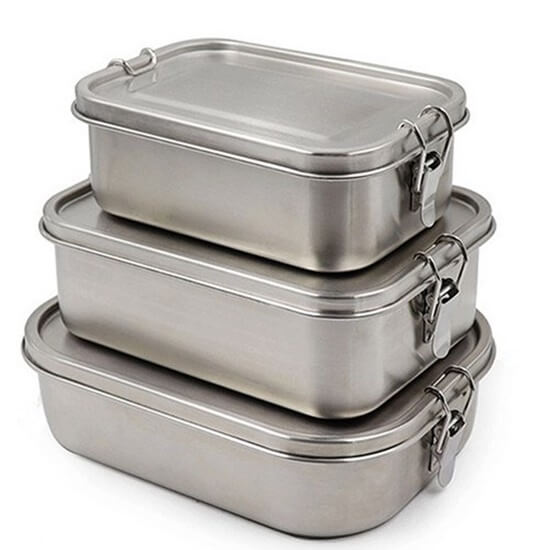 Правоъгълна кутия Bento от неръждаема стомана 304 с отделения 9 - Изолирани контейнери за храна от неръждаема стомана