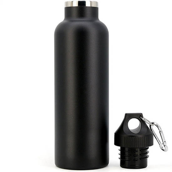 स्पोर्ट्स कैप 5 के साथ BPA मुक्त इंसुलेटेड स्पोर्ट्स स्टील की पानी की बोतल - पानी की बोतलें