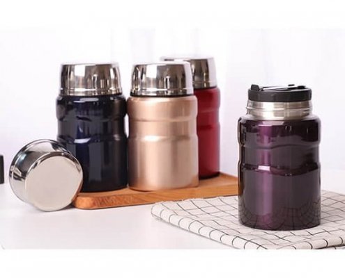 Custom Thermos insulated food containers keep food hot With Foldable Spoon 1