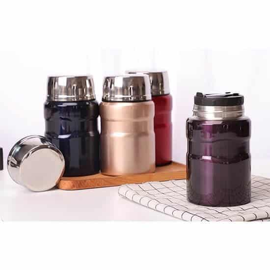 Custom Thermos insulated food containers keep food hot With Foldable Spoon 1 - Stainless Steel Insulated Food Containers