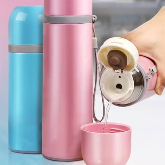 Doule Wall Vacuum Stainless Steel Water Bottle Sports Cap 1 - Customized Stainless Steel 500ml Insulated Water Bottle With Straw