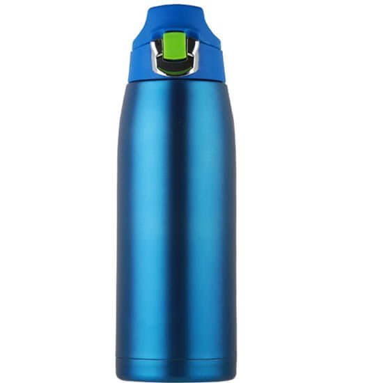पुश बटन ढक्कन के साथ अछूता स्टेनलेस स्टील पानी की बोतल 2 - स्पोर्ट्स कैप के साथ कस्टम वैक्यूम स्टेनलेस स्टील अछूता पानी की बोतल