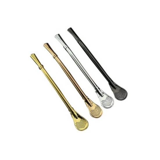 Reusable Drinking Stainless Steel Yerba Mate Spoon Straws 4 - 18/8 Stainless Steel Telescopic Metal Straw With Bottle Opener