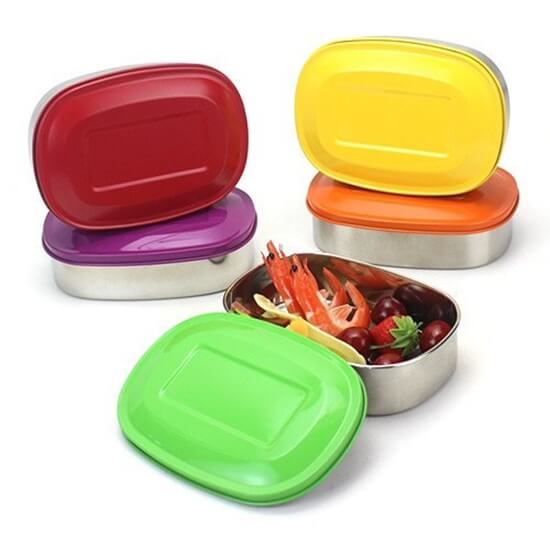 Contenitori per il pranzo a prova di perdite in acciaio inossidabile con coperchio in silicone 7 - Contenitori per alimenti isolati in acciaio inossidabile