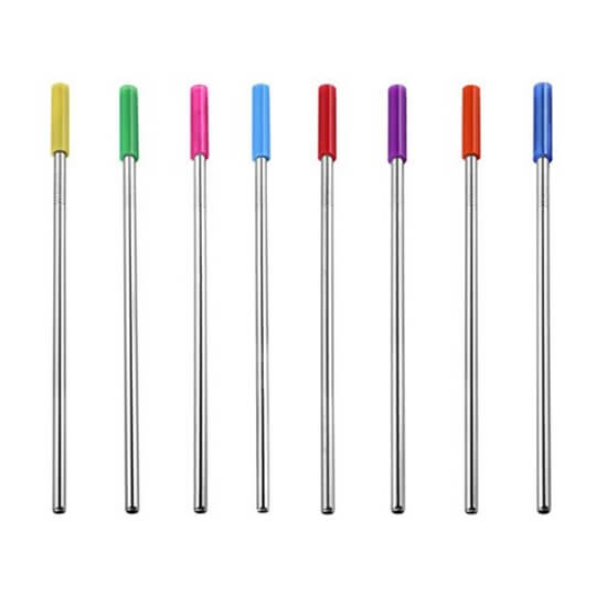 Stainless Steel Reusable Metal Straws With Silicone Tips 1 - Stainless Steel Reusable Metal Straws With Silicone Tips