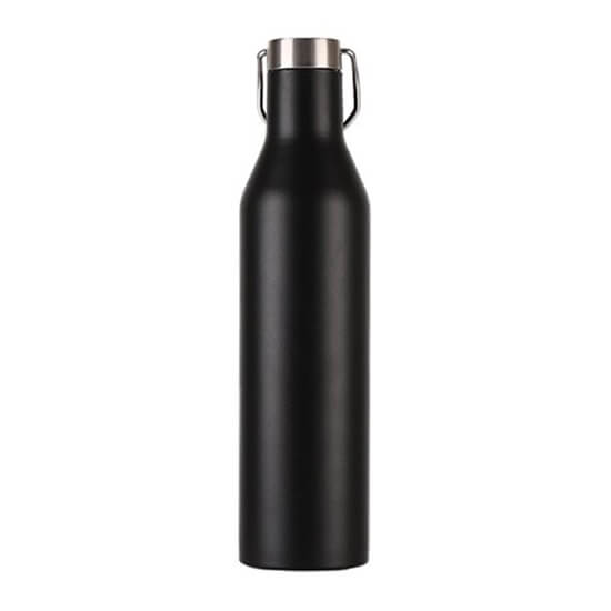 black insulated 750 ml stainless steel sports bottle With metal Lid 5 - Black Insulated 750 ml Stainless Steel Sports Bottle With SS Lid