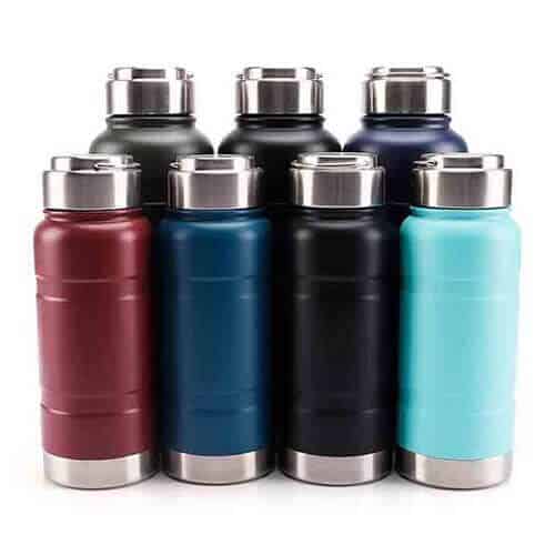 double wall vacuum Insulated Sports Bottle With metal Handle lid with filter 1 - Double Wall Insulated Sports Bottle With Metal Handle Lid and Filter