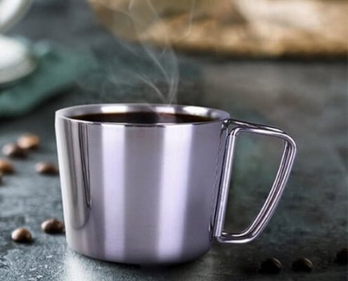 персонализирана изолирана чаша за кафе от 10 унции от неръждаема стомана с дръжка 4
