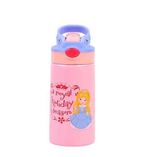 stainless steel Insulated kids water bottle for school with straw lid 3 - Custom Thermos Vacuum Insulated Water Bottle With Button Release