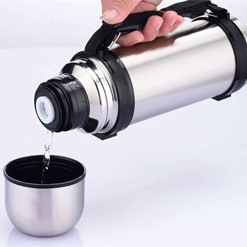 1000ml Stainless Steel Insulated Thermos Flask With Cap And Handle 5 - Lightweight Winter Camping Hot Water Bottle With Lid And Belt