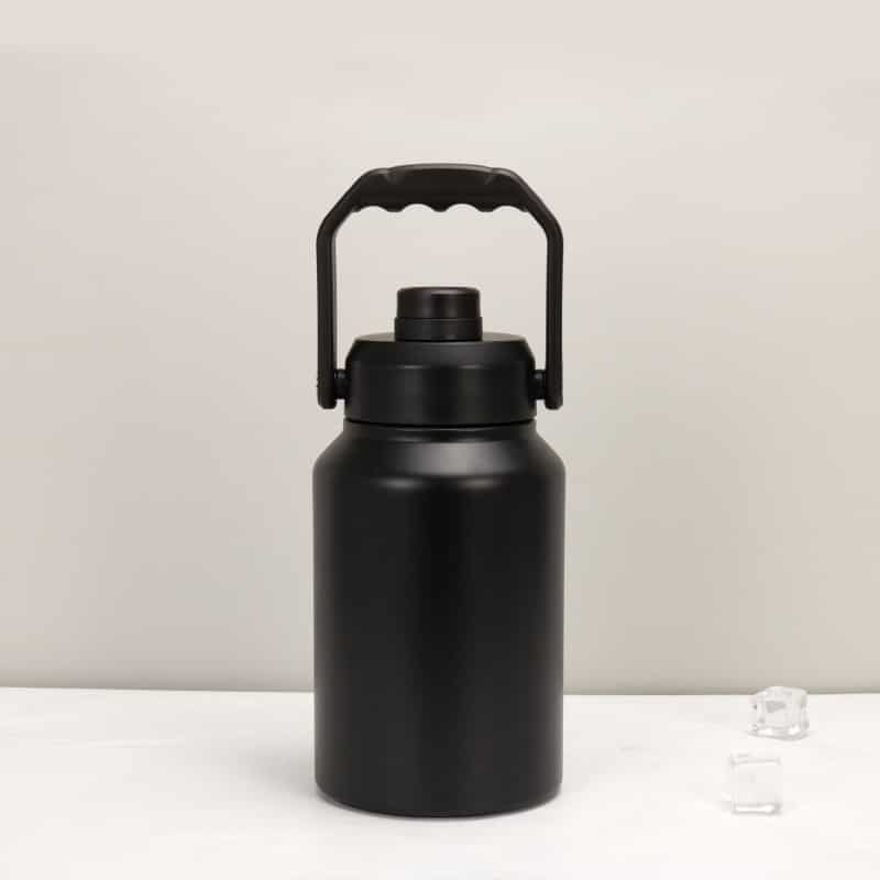Frasco grande de boca ancha de acero inoxidable con jarra de medio galón de 64 oz, 4 botellas de agua de acero inoxidable con aislamiento