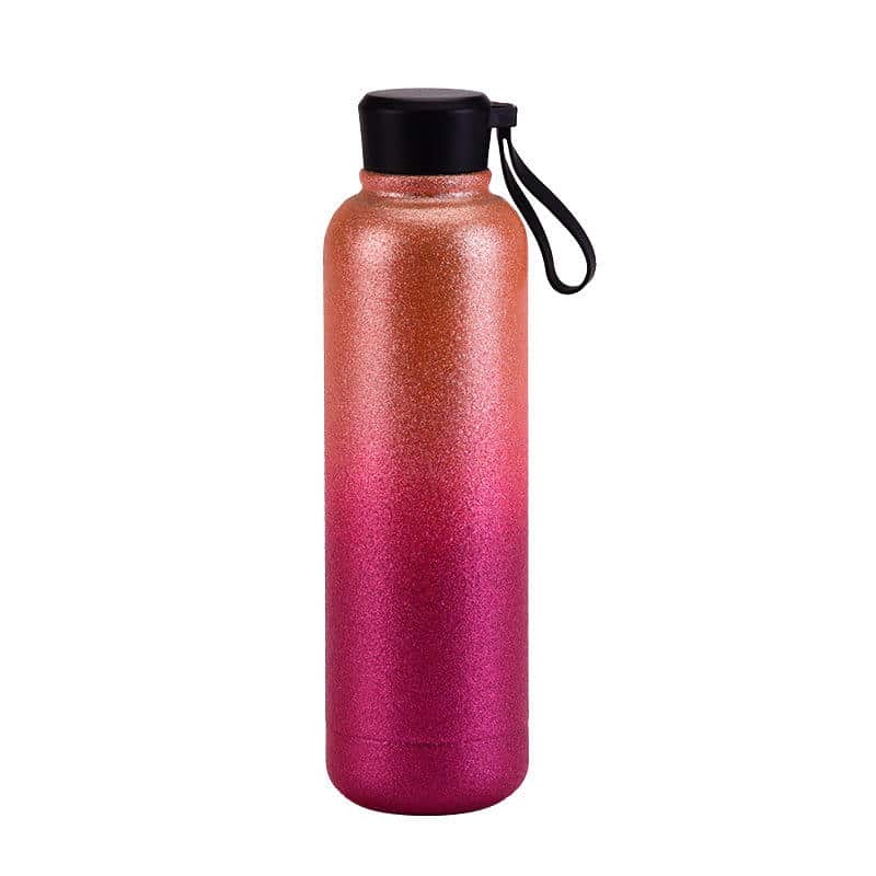 Gran oferta, botellas de agua con purpurina de 500ml, frasco de vacío pintado brillante, botella de agua de acero inoxidable con aislamiento 3