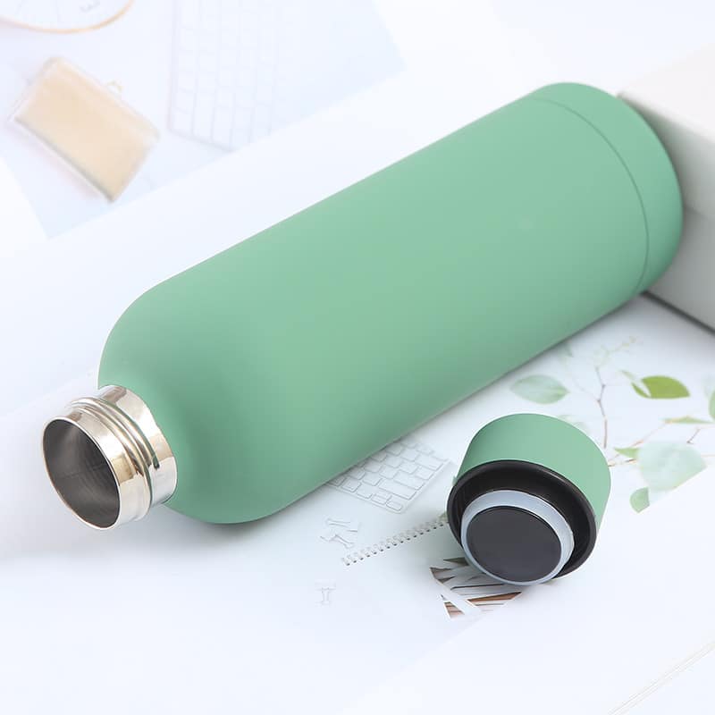 Leak Proof Metal Water Bottle Narrow Mouth 1 - Double Wall Vacuum Insulated Push Button Lid Water Bottle