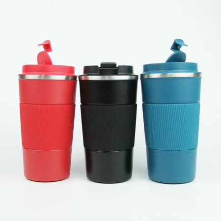 16oz Stainless Steel Vacuum Cup Travel Mug With Silicone Sleeve (4)