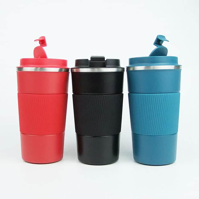 16oz Stainless Steel Vacuum Cup Travel Mug With Silicone Sleeve 4 - Starbucks Insulated Stainless Steel Travel Mugs Personalized