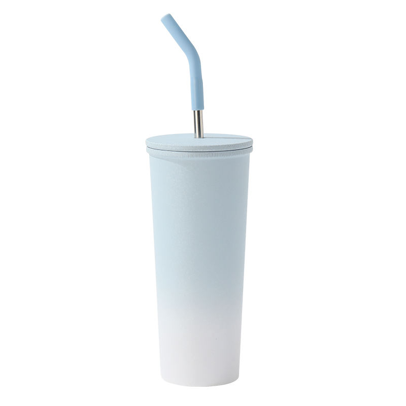 24oz Large Mouth Mugs Sublimation 304 Stainless Steel Insulated Tumbler with Straw 6 - Stainless Steel Insulated Can Cooler For Beer And Beverage