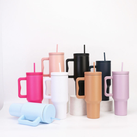 40oz Travel mug With Handle And Straw 1