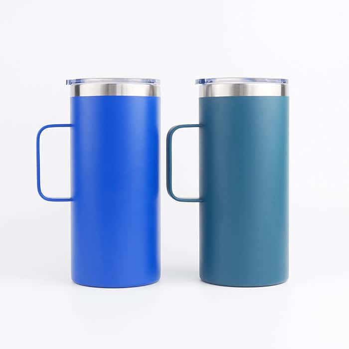 Amazan Top Seller Vacuum Insulated Travel Mug Stainless Steel Cups 16 oz 25oz Double Wall Thermal Coffee Mugs With Handle 2 - 18/8 Double Wall Stainless Steel Coffee Mugs With Handle