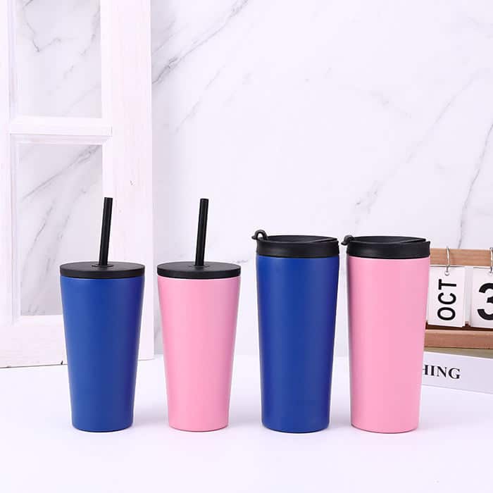 Custom 20oz Double Wall Insulated Stainless Steel Travel Coffee Mug Coffee Tumbler With Straw Lid 2 - Blank Personalized Stainless Steel Tumbler With Silicone Lid