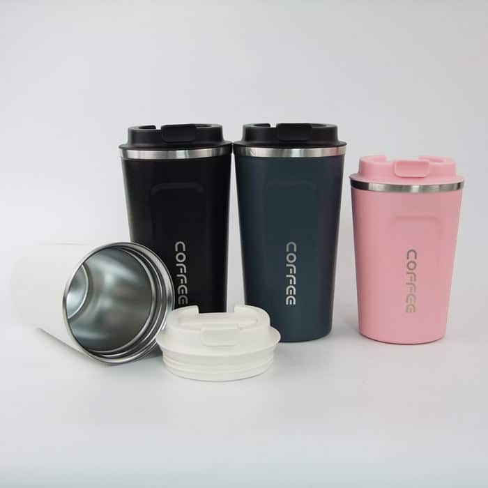 Custom 350ml Reusable Coffee Mug With Lid 4 - BPA Free Stainless Steel Double Wall Tumbler With Lid And Straw