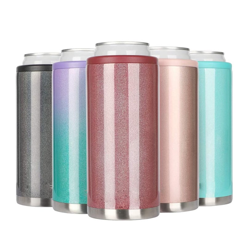 Double Wall Vacuum Insulated 12oz Slim Can Cooler Insulated Beer Can Holder 2 - Personalized Stainless Steel 10 OZ Insulated Coffee Mug With Handle