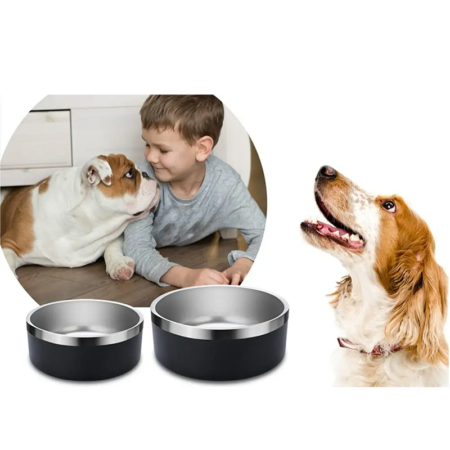 High Quality Double Wall Vacuum Stainless Steel Dog Bowls Luxury Pet Bowls 4