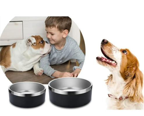 Visokokvalitetne vakuumske zdjele za pse od nehrđajućeg čelika s dvostrukom stijenkom, luksuzne zdjele za kućne ljubimce 4