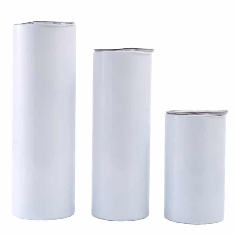Stainless Steel Sublimation Blank Straight Cups Customized Finished 4 - Double Wall Personalized Vacuum Insulated Can Cooler With Straw